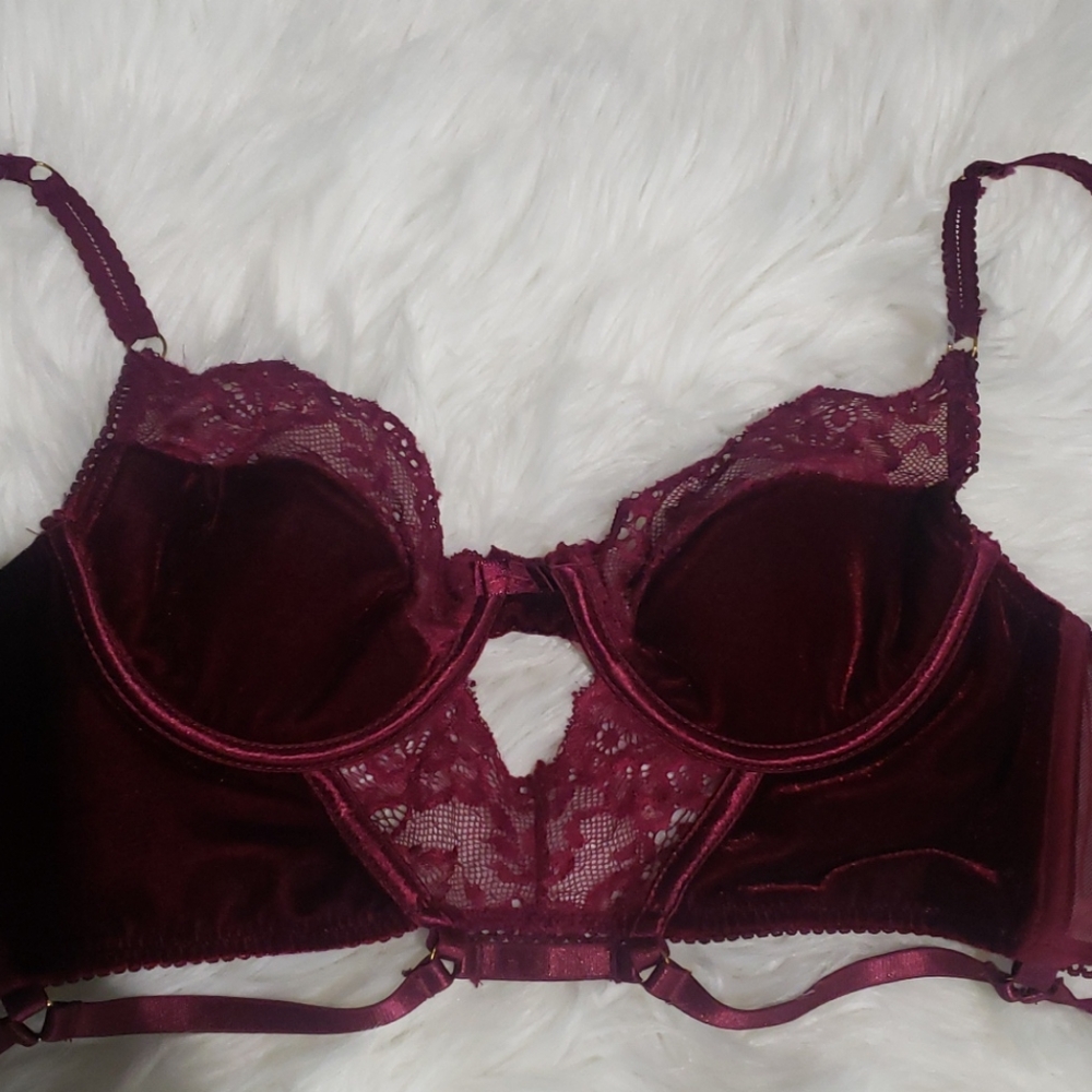 SEVEN 'TIL MIDNIGHT velvet & lace LONGLINE BUSTIER